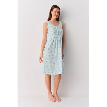 Camasa de noapte din bumbac cu model floral