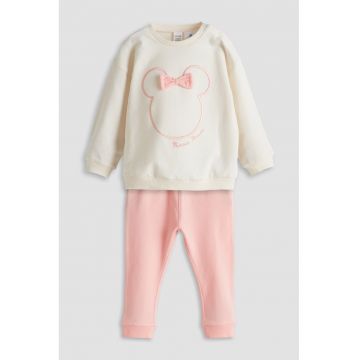 Pijama cu broderie - Roz somon/Bej deschis