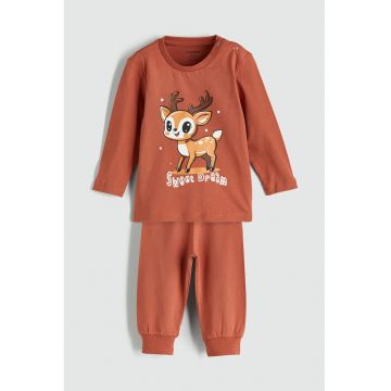 Pijama cu imprimeu grafic