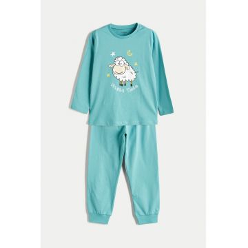 Pijama cu imprimeu grafic - Verde menta