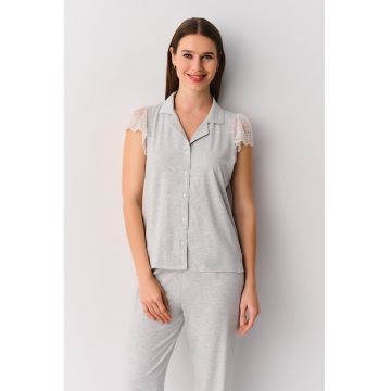 Pijama cu maneci scurte din dantela