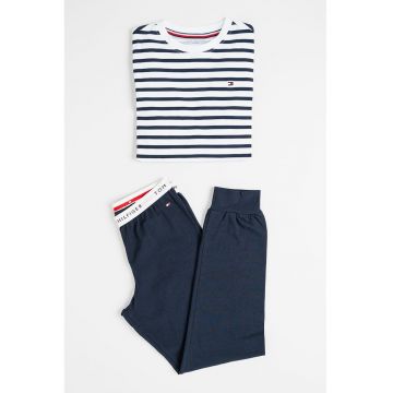 Pijama din amestec de bumbac cu pantaloni lungi