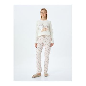 Pijama cu pantaloni lungi si imprimeu