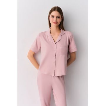 Pijama cu vipusca contrastanta