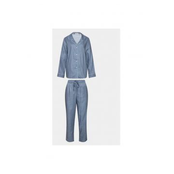 Pijama dama -  302994618 - Viscoza/Bumbac - Albastru