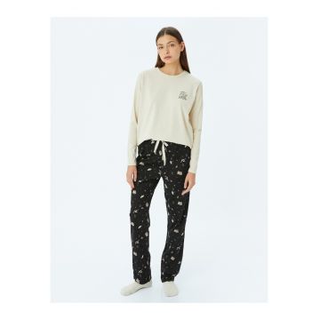 Pijama de bumbac cu model grafic
