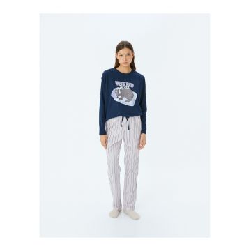 Pijama lejera de bumbac cu imprimeu
