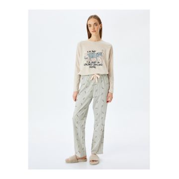 Pijama lejera din amestec de bumbac cu imprimeu