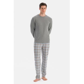 Pijama lunga din amestec de bumbac