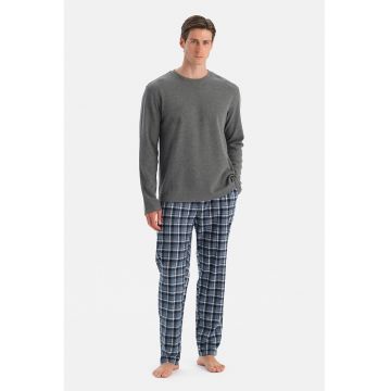 Pijama lunga din amestec de bumbac