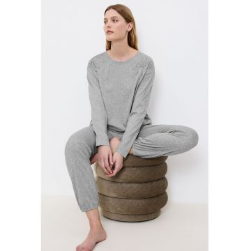 Pijama lunga din amestec de modal cu maneci cazute