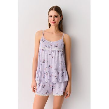 Pijama scurta cu model floral