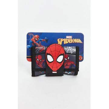 Portofel cu inchidere velcro si model Spiderman