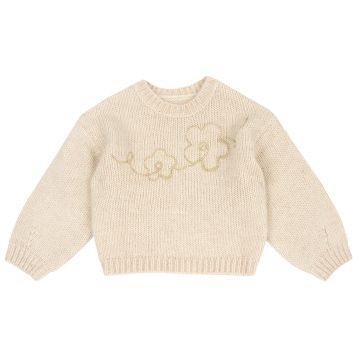 Pulover copii Chicco tricotat, bej cu model, 00081-69MC