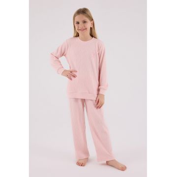 Set de pantaloni si bluza striata cu croiala lejera - 2 piese