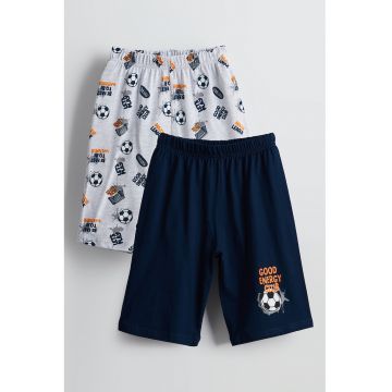 Set de pijama cu pantaloni scurti si model - 2 perechi