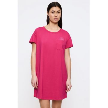 Tricou-camasa de noapte cu buzunar pe piept