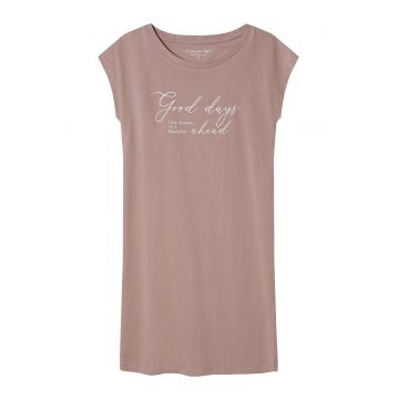 Camasa de noapte dama cu maneci scurte si imprimeu scris de mana - Delanie