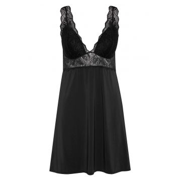 Camasa de noapte  negru dantela