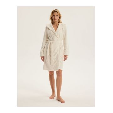 Halat de baie dama Alb crem Coriso