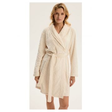 Halat de baie dama Alb Crem Risa  L/XL