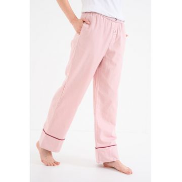 Pantaloni de pijama cu croiala ampla si banda logo in talie
