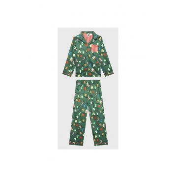 Pijama copii -  Bumbac - Verde