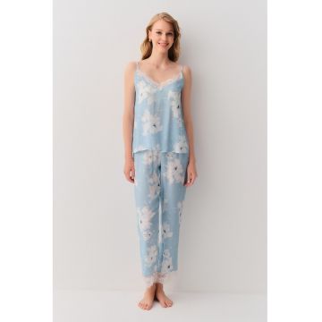 Pijama cu imprimeu floral