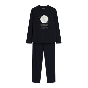 Pijama dama Dairoku -  Negru - Bumbac