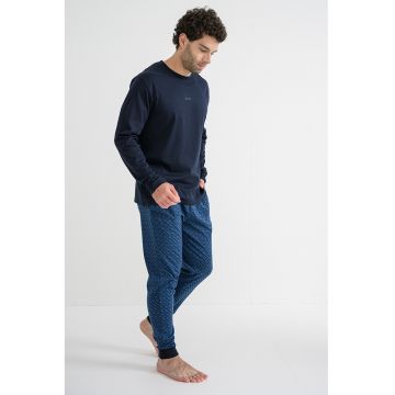 Pijama de bumbac cu logo