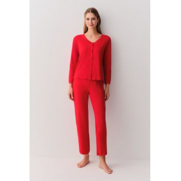 Pijama din amestec de modal cu pantaloni lungi