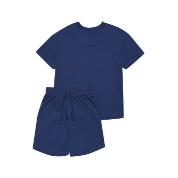 Pijamale barbati Knox -  Bumbac - Albastru