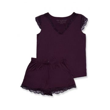 Pijamale de dama  dantela mov
