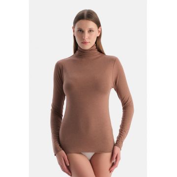 Bluza de pijama din amestec de modal cu guler inalt