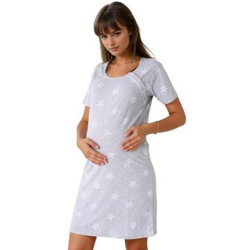 Camasa alaptat, Star, Din bumbac, Cu capse oblice, Masura L, Grey