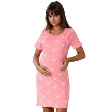 Camasa alaptat, Star, Din bumbac, Cu capse oblice, Masura M, Pink