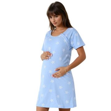 Camasa alaptat, Star, Din bumbac, Cu capse oblice, Masura XL, Blue