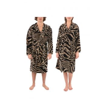 Halat de baie unisex  Zebra Cappuccio din bumbac