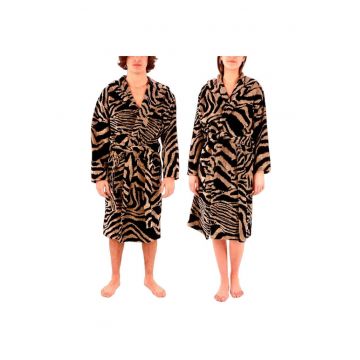 Halat de baie unisex  Zebra Cappuccio din bumbac