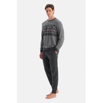 Pantaloni lungi de pijama cu snur de ajustare