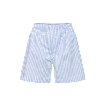 Pantaloni scurti dama -  Bumbac - Alb/Albastru
