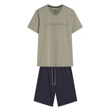 Pijama barbati Deli  verde pal - gri