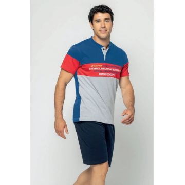 Pijama coloblock scurta