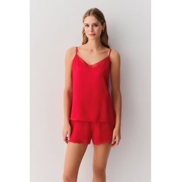 Pijama cu bretele inguste - Coral