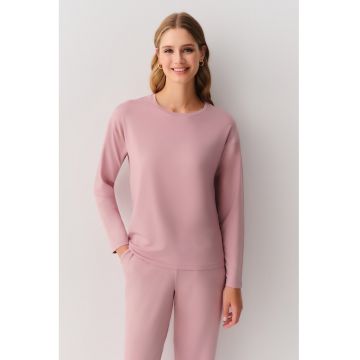 Pijama cu model uni si bluza cu manecii lungi