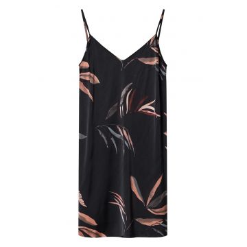 Pijama dama -  camasa de noapte - gri - floral - poliester