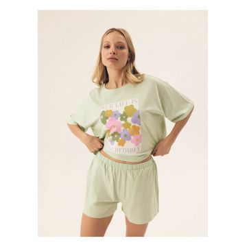 Pijama dama Flovers  Verde menta