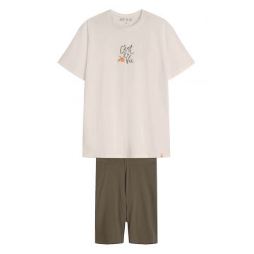 Pijama dama Naranja  crem - khaki