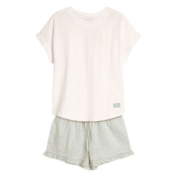 Pijama dama Narella  verde deschis - crem