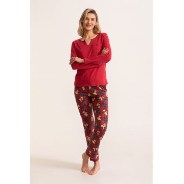 Pijama de bumbac cu pantaloni lungi Elida